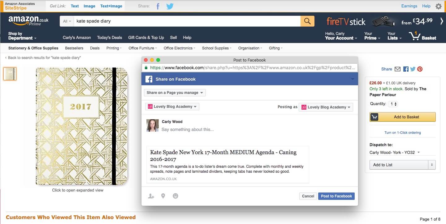 How to share Amazon Affiliate links to Facebook